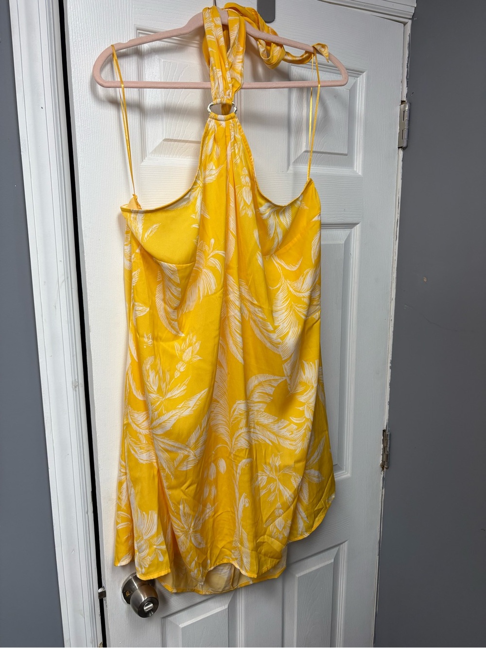a new day Yellow Floral Halter Mini Dress